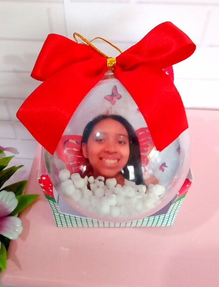 Bolinha de Natal Personalizada com Foto