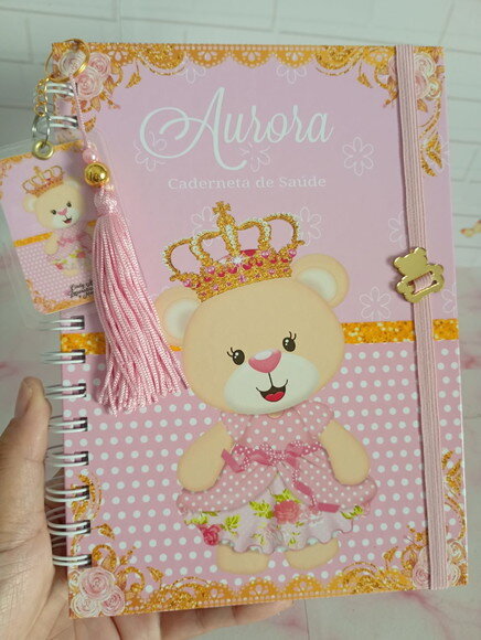 Caderneta de Saúde Personalizada Ursinha Princesa