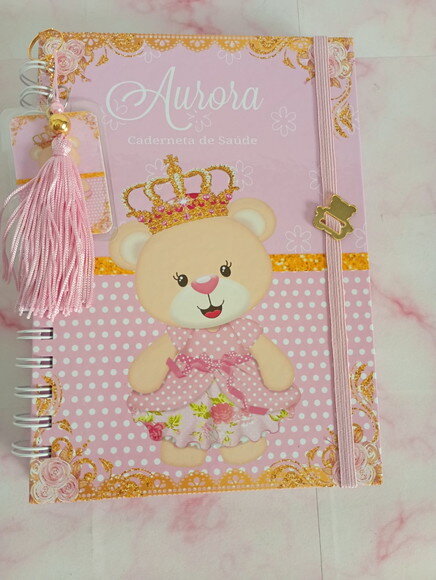 Caderneta de Saúde Personalizada Ursinha Princesa