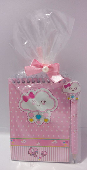 Caderninho c/ Mini Lápis Chuva de Amor-7x10 40fls Brancas