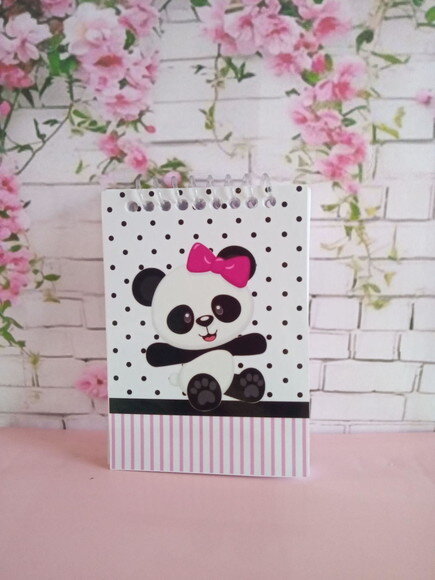 Caderninho/bloq.c/mini Lápis Panda Menina-7x10 40fls Br