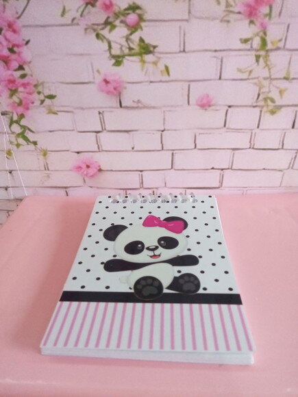 Caderninho/bloq.c/mini Lápis Panda Menina-7x10 40fls Br