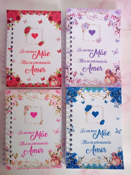 Caderninho/bloquinho Dia das Mães Floral Lilás- 7x10/fls Br