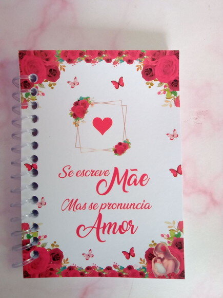 Caderninho/bloquinho Dia das Mães Floral Vermelho -7x10
