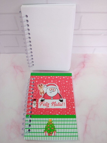 Caderninho/bloquinho Feliz Natal-7x10 40 Fls Brancas