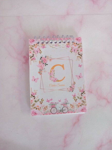 Caderninho/bloquinho Floral Rosa-7x10 40fls Brancas