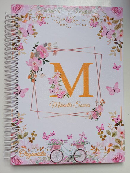 Caderno Pautado Floral Borboleta - A5 c/ 100 Folhas
