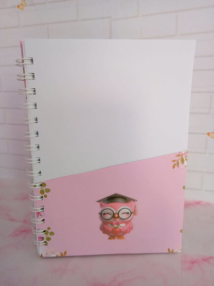 Caderno Pautado Professora Coruja Floral -a5 c/ 100 Folhas