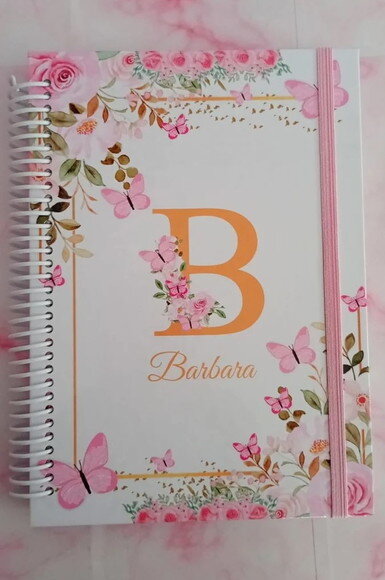 Caderno Universitário Floral Borboletas 50 Folhas