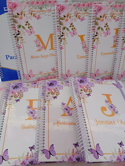 Caderno Universitário Floral Borboletas com 50 Folhas