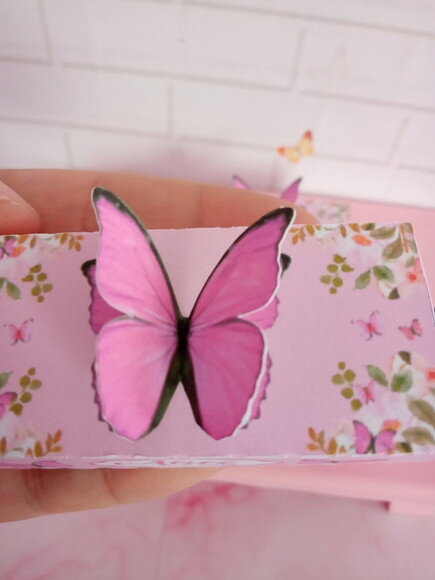Caixa 2 Batons Personalizada Borboleta Rosa
