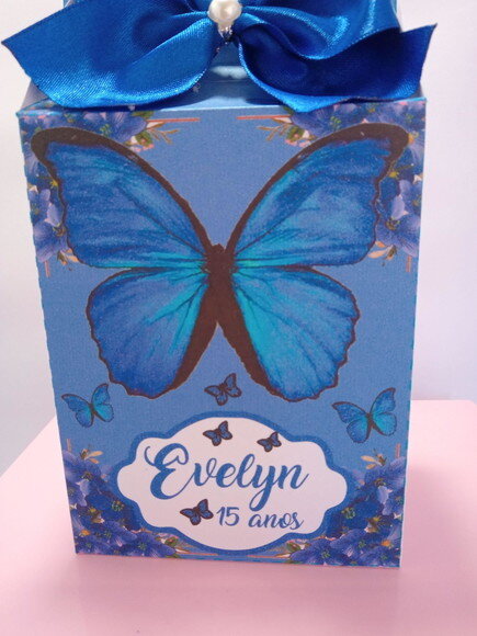 Caixa Lancheirinha Borboleta Azul