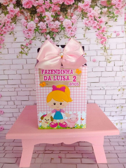Caixa Lancheirinha Fazendinha Rosa