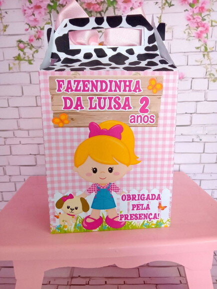 Caixa Lancheirinha Fazendinha Rosa