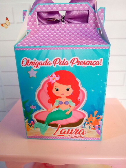Caixa Lancheirinha Pequena Sereia Cute