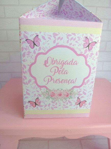 Caixa Milk Borboleta Candy Color Rosa