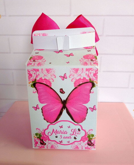 Caixa Milk Borboleta Pink