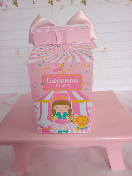 Caixa Milk Circo Rosa Menina