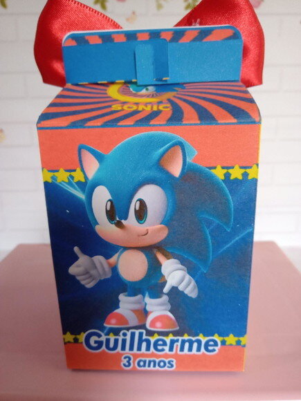 Caixa Milk Personalizada Sonic Cute