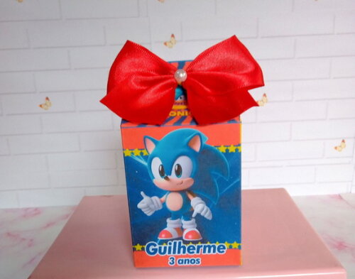 Caixa Milk Personalizada Sonic Cute