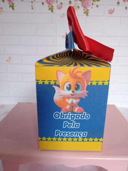 Caixa Milk Personalizada Sonic Cute