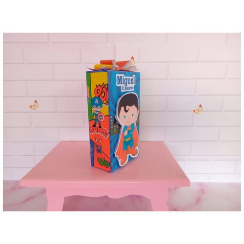 Caixa Retangular Alta Heróis Cute