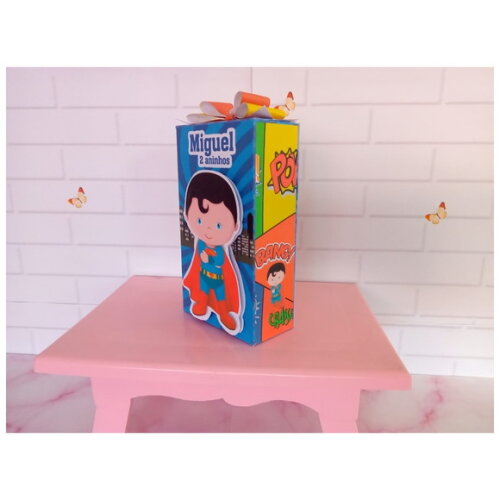 Caixa Retangular Alta Heróis Cute