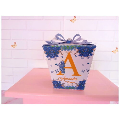 Caixa Sushi Floral Azul