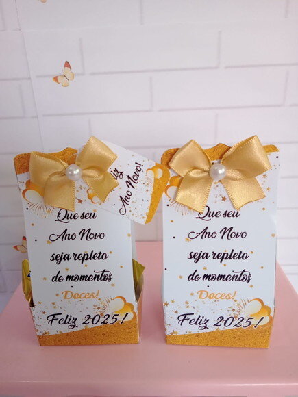 Caixinha com Bombom Feliz Ano Novo