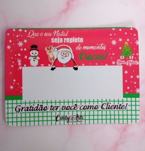 Card com Baton de Chocolate - Feliz Natal