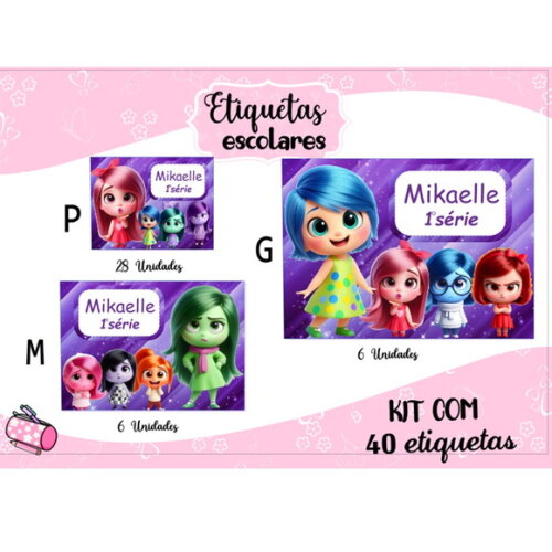 Etiqueta Escolar Divertidamente Cute Kit 40 Unidades