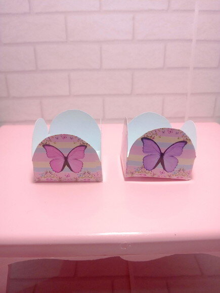 Forminhas Borboleta Candy Color 50 Unidades