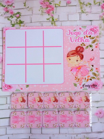 Jogo da Velha Bailarina Aquarelada