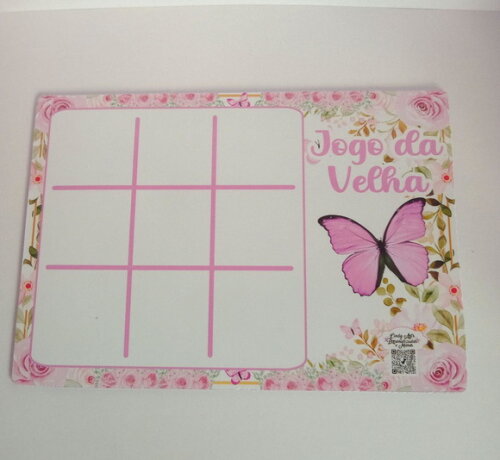 Jogo da Velha Borboleta Rosa