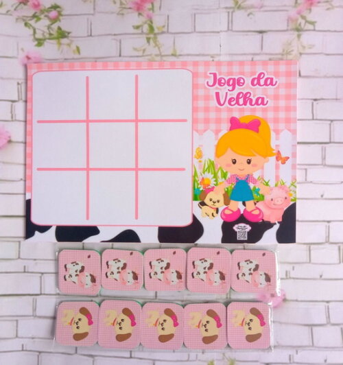 Jogo da Velha Fazendinha Rosa