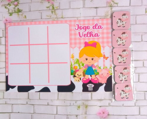 Jogo da Velha Fazendinha Rosa