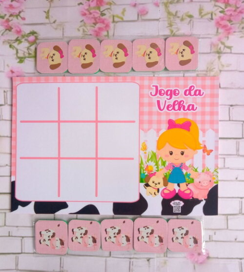 Jogo da Velha Fazendinha Rosa