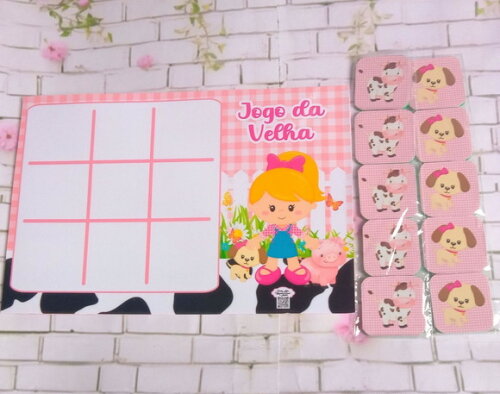 Jogo da Velha Fazendinha Rosa