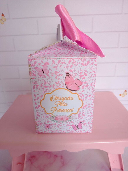 Kit 70 Caixas Milk Floral Rosa