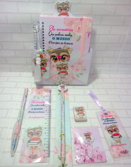 Kit Caderninho Dia dos Professores -caixa Envelope