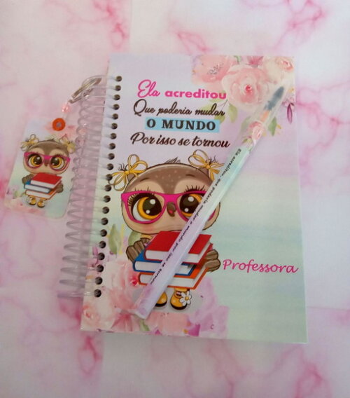 Kit Caderninho e Bloquinho Dia dos Professores -sacolinha