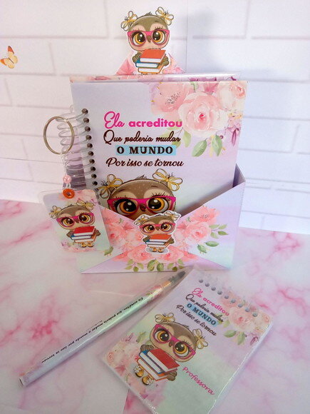 Kit Caderninho e Bloquinho Dia dos Professores -cx Envelope