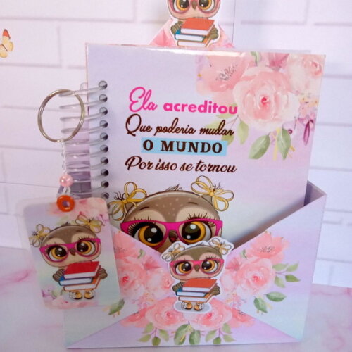 Kit Caderninho Professora -caixa Envelope