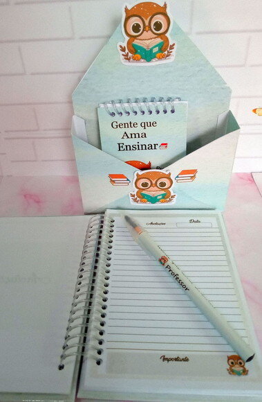Kit Caderninho e Bloquinho Professor -cx Enve