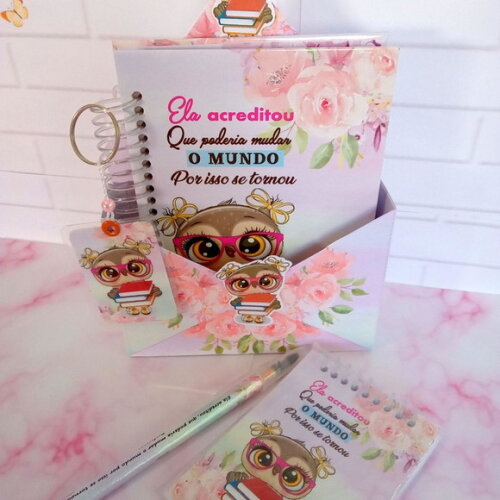 Kit Caderninho Professora -caixa Envelope