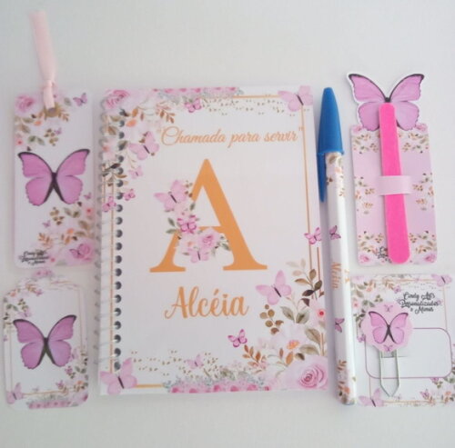 Kit Caderninho/bloquninho+caneta+mini Lixa+ -10x14 40fls Br