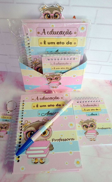 Kit Caderninho Professora Candy Color -caixa Envelope