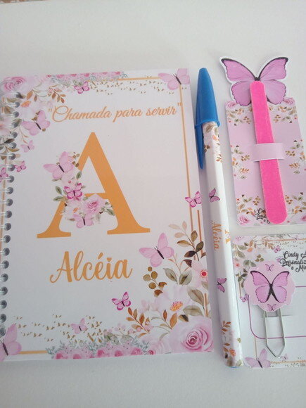 Kit Caderninho/bloquninho+caneta+mini Lixa+ -10x14 40fls Br