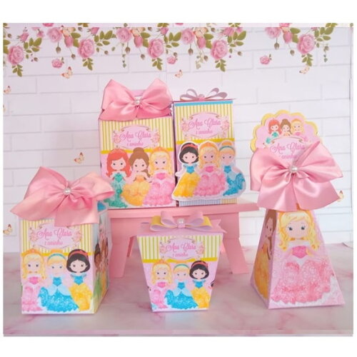 Kit Festa 16 Caixas Princesas Cute