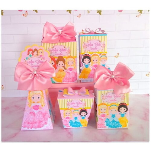Kit Festa 50 Caixas Princesas Cute